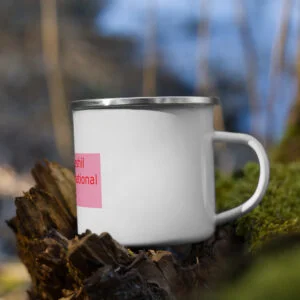 MI Pink Enamel Camper Mug