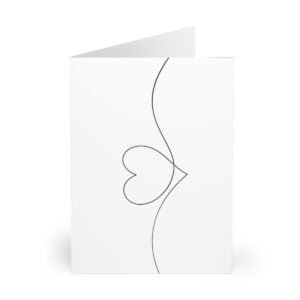 Manyashil Heart Line Wedding Valentine Greeting Cards (5 Pack)