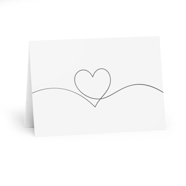 Manyashil Heart Line Wedding Valentine Greeting Cards (5 Pack) - Image 3