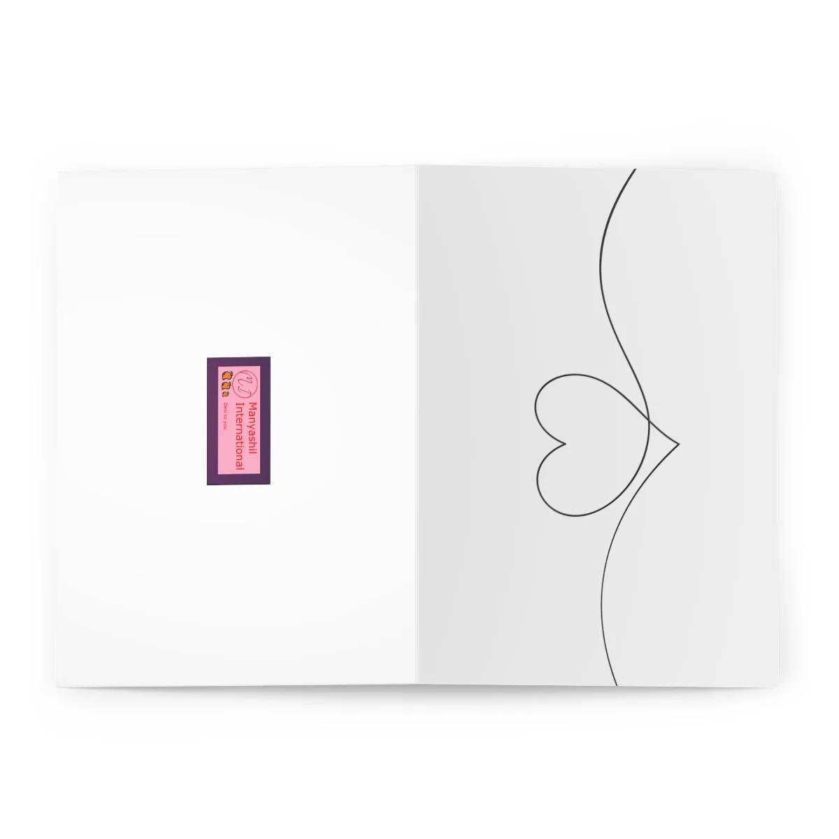 Manyashil Heart Line Wedding Valentine Greeting Cards (5 Pack) - Image 5