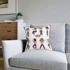 Manyashil Square Pillow - Pink Back