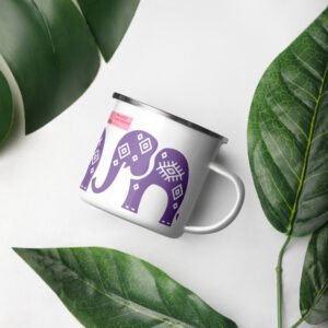 MI Violet Elephant Enamel Camper Mug