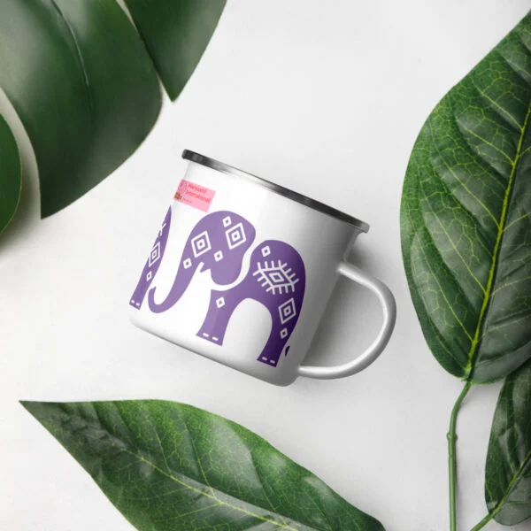 MI Violet Elephant Enamel Camper Mug